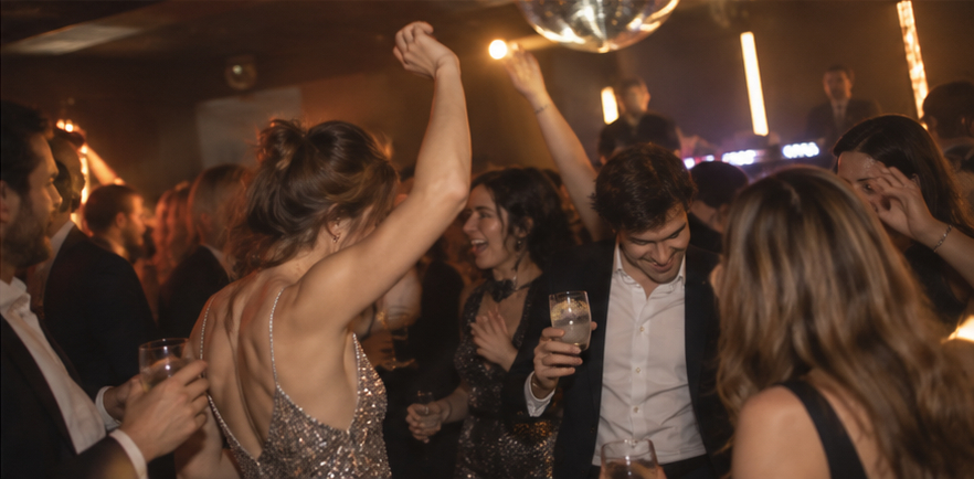 Guests dancing during the after-dinner party