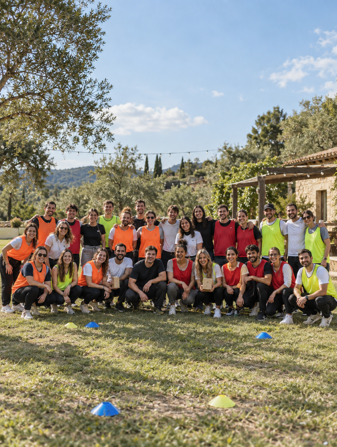 Grup complet de participants al final de les Olimpíades